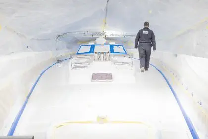 Ancasta Yacht Services refit and repair work on a yacht in a professional boatyard