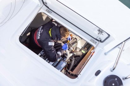 Yacht engineering work carried out by Ancasta Yacht Services technicians